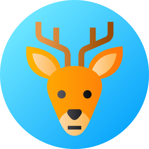 Deer Flat Circular Gradient icon