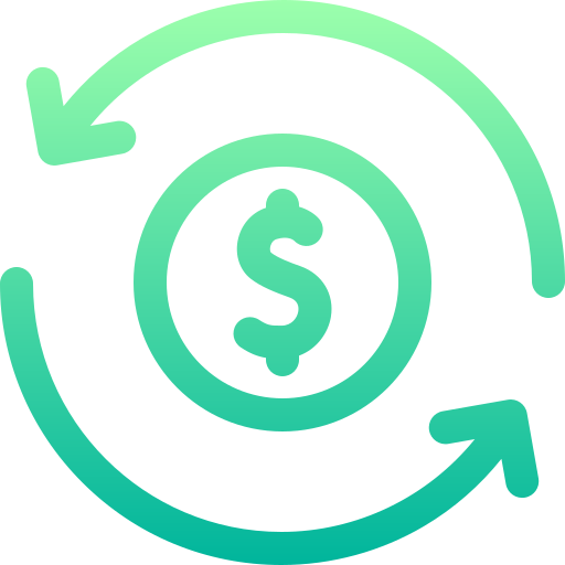 Return of investment Basic Gradient Lineal color icon