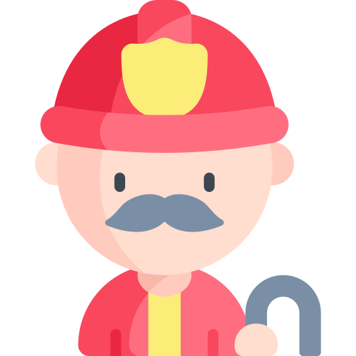 Firefighter Kawaii Flat Icon