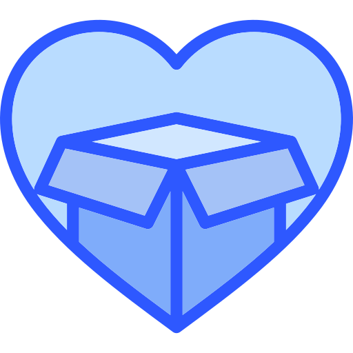 caja de corazón icono gratis