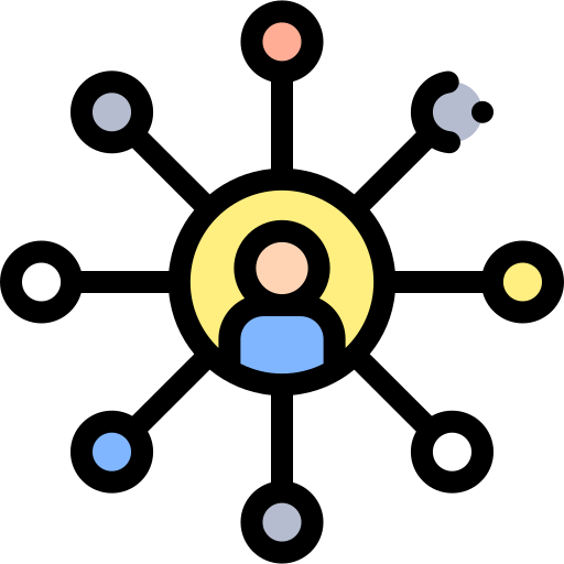 Network Detailed Rounded Lineal color icon