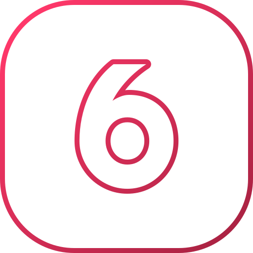 número 6 grátis ícone número 6 grátis ícone