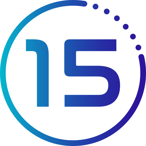 Number 15 Generic gradient fill icon