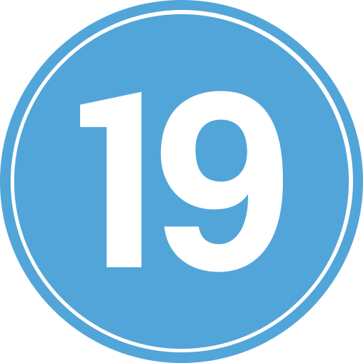 diecinueve icono gratis