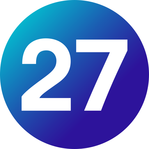 veintisiete icono gratis