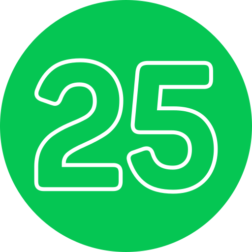 25 grátis ícone