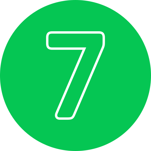 Number 7 Generic Color Fill Icon