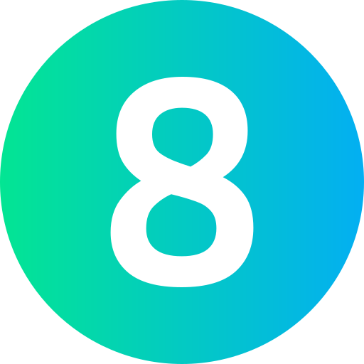 Number 8 Generic gradient fill icon