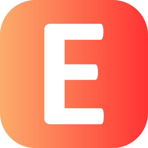 Letter e Generic gradient fill icon