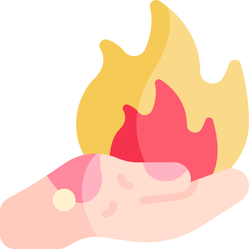 Burn Kawaii Flat icon