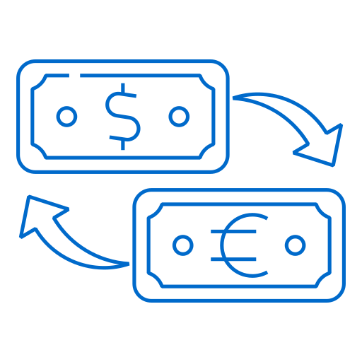 Money exchange free icon