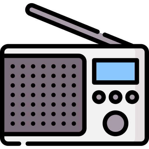 Icono De Radio De Digitaces, Estilo Plano Ilustración del Vector