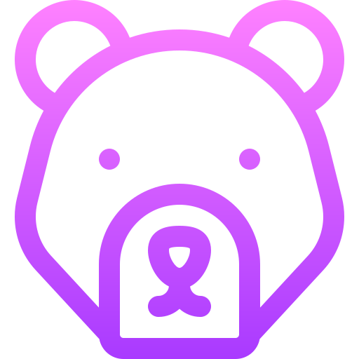 Bear Basic Gradient Lineal color icon