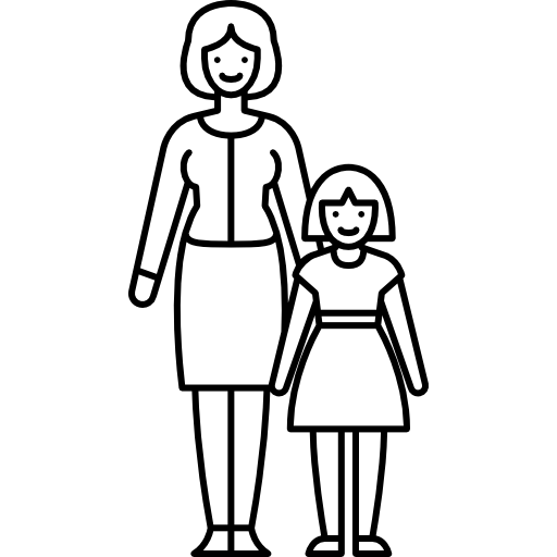 Single Mother With Child Free People Icons