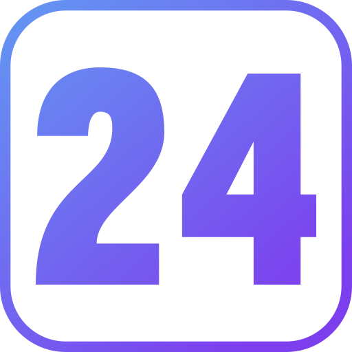 24 Icône gratuit 24 Icône gratuit