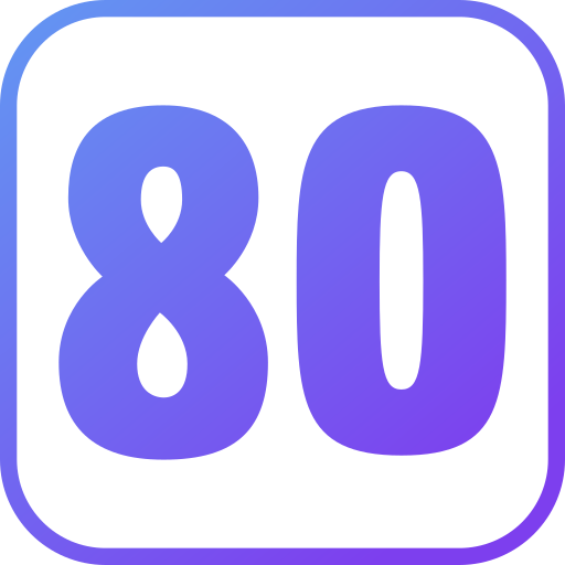 80 Icône gratuit 80 Icône gratuit