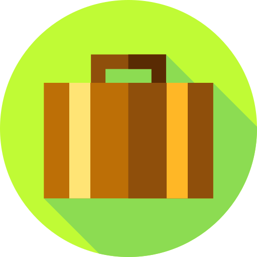 Suitcase Flat Circular Flat icon