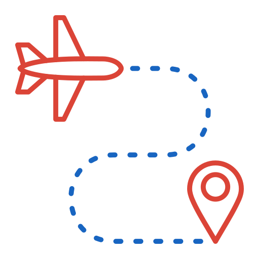 ruta de vuelo icono gratis