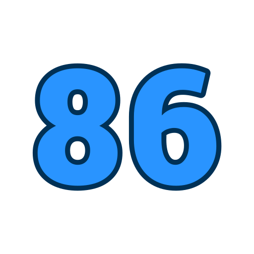 86 Icône gratuit 86 Icône gratuit