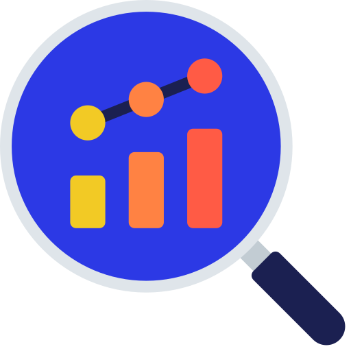 Statistical analysis Juicy Fish Flat icon