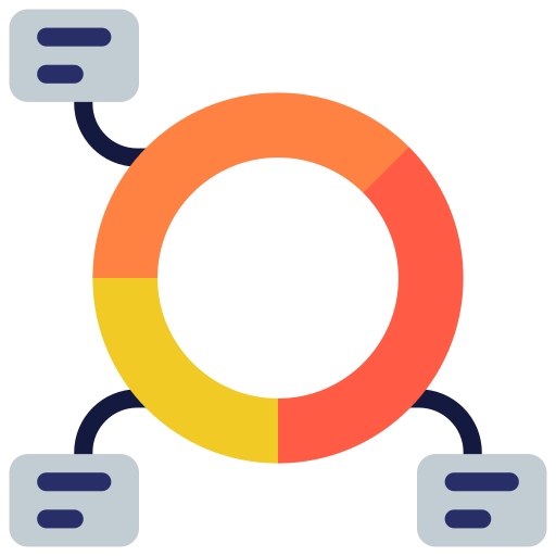 Donut chart Juicy Fish Flat icon