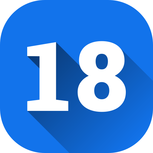 18 Icône gratuit 18 Icône gratuit