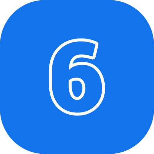 Number 6 Generic color fill icon