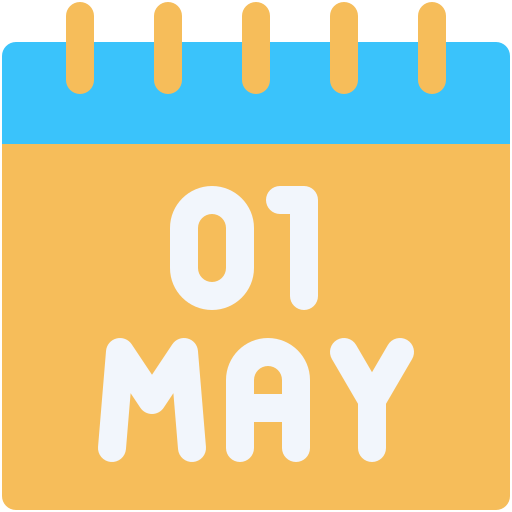 1 may - Free time and date icons