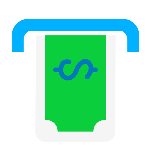 retiro de efectivo icono gratis