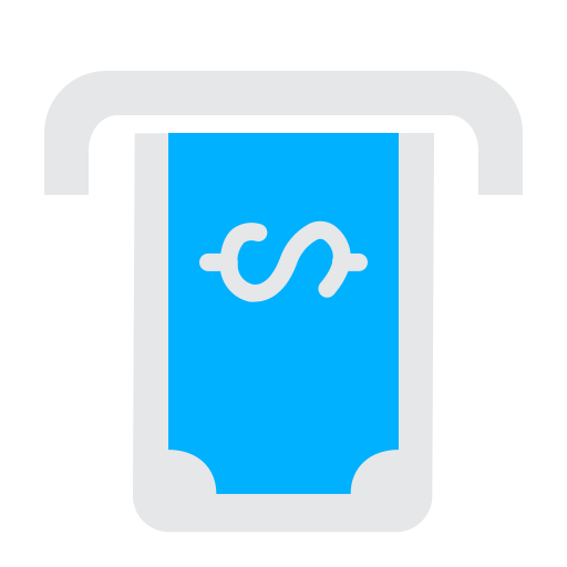 retiro de efectivo icono gratis