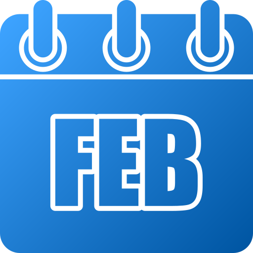 February Generic gradient fill icon