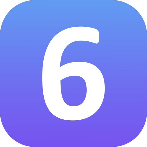 número 6 icono gratis