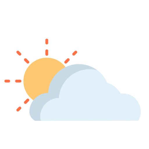 nubes y sol icono gratis