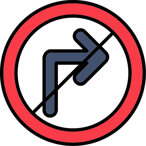 No right turn free icon