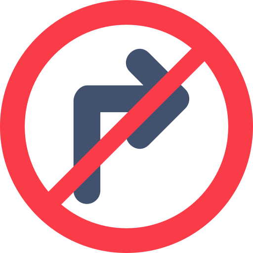 No right turn free icon No right turn free icon