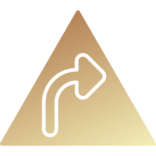 Right bend free icon Right bend free icon