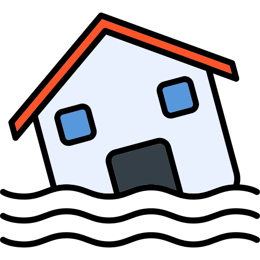 casa inundada icono gratis