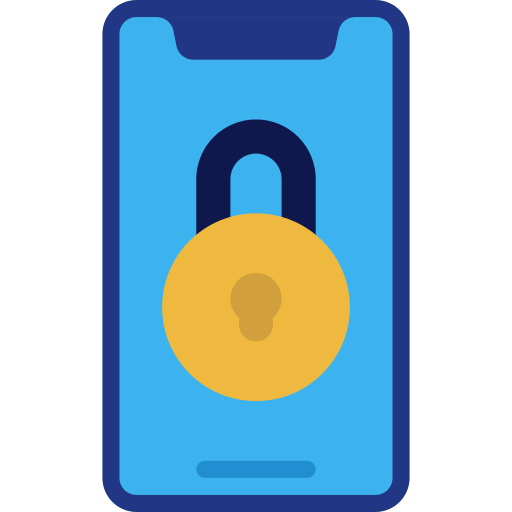 seguridad móvil icono gratis