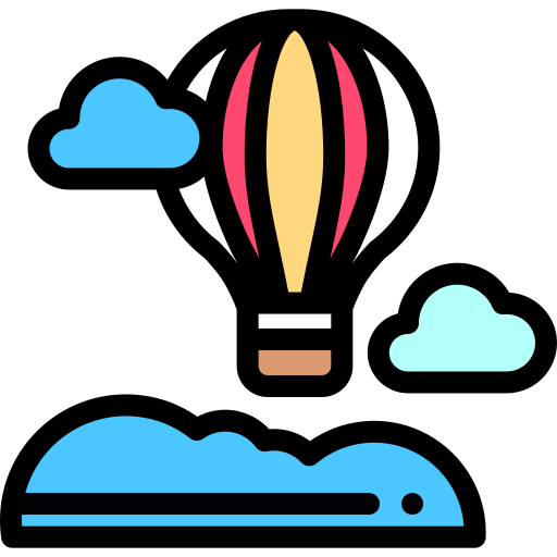 Hot air balloon Detailed Rounded Lineal color icon