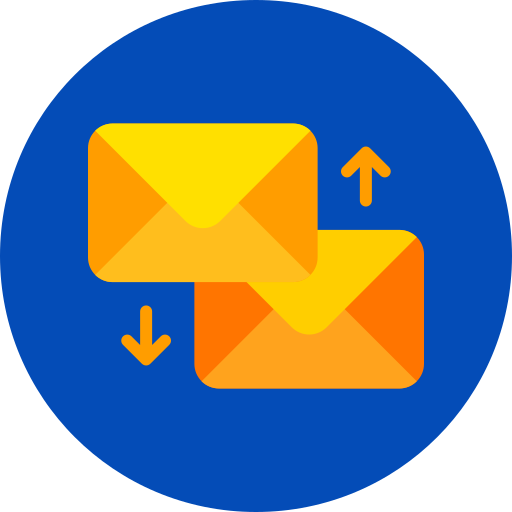 intercambiar correos icono gratis