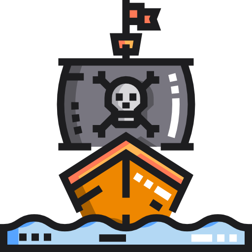 Pirate ship Detailed Straight Lineal color icon