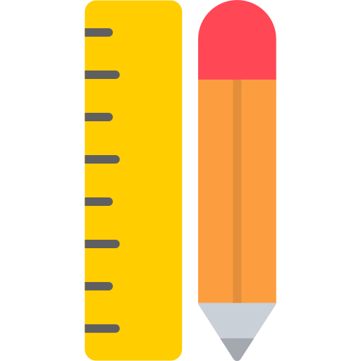 Ruler and pencil free icon