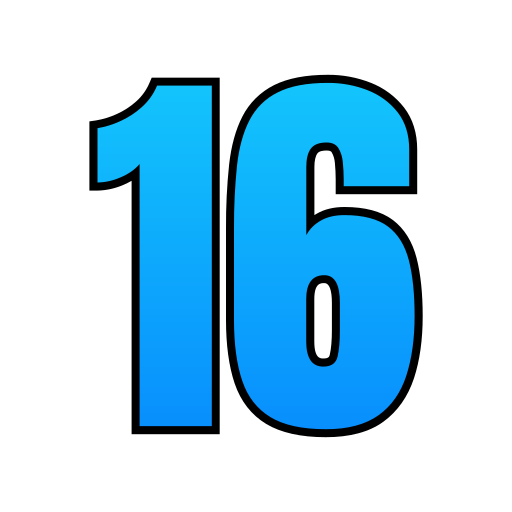 dieciséis icono gratis