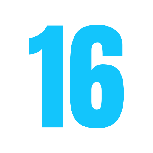 dieciséis icono gratis