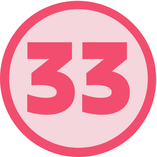 treinta y tres icono gratis