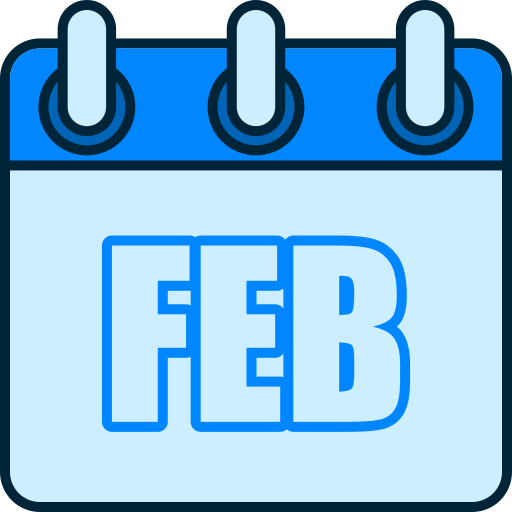 February - Free time and date icons