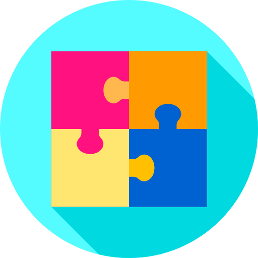 Puzzle Flat Circular Flat icon