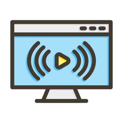 transmisión en vivo icono gratis