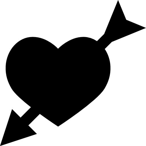 Corazón atravesado por la flecha | Icono Gratis