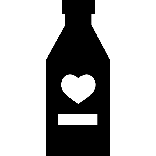 botella de vino con corazón icono gratis